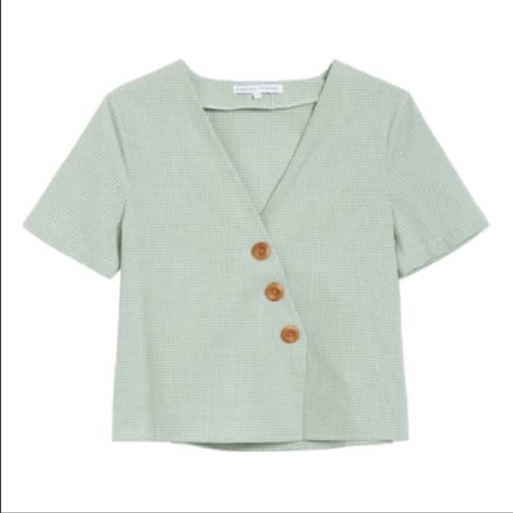 English Factory Asymmetrical Blouse with Buttons